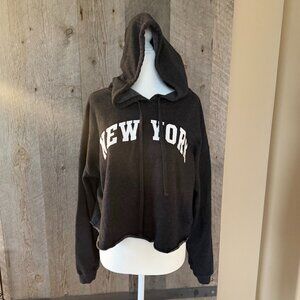 New York Crop Sweatshirt with Hood